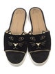 Charlotte Olympia Velvet Embroidered Accent Slides