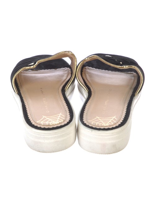 Charlotte Olympia Velvet Embroidered Accent Slides
