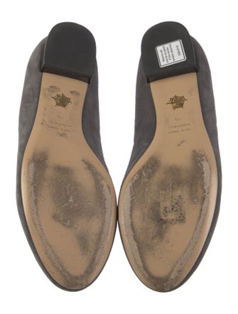 Charlotte Olympia Suede Embroidered Accent Loafers