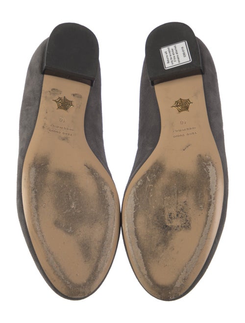 Charlotte Olympia Suede Embroidered Accent Loafers