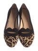 Charlotte Olympia Suede Animal Print Loafers