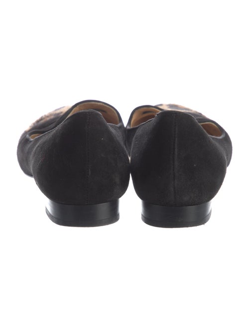 Charlotte Olympia Suede Animal Print Loafers