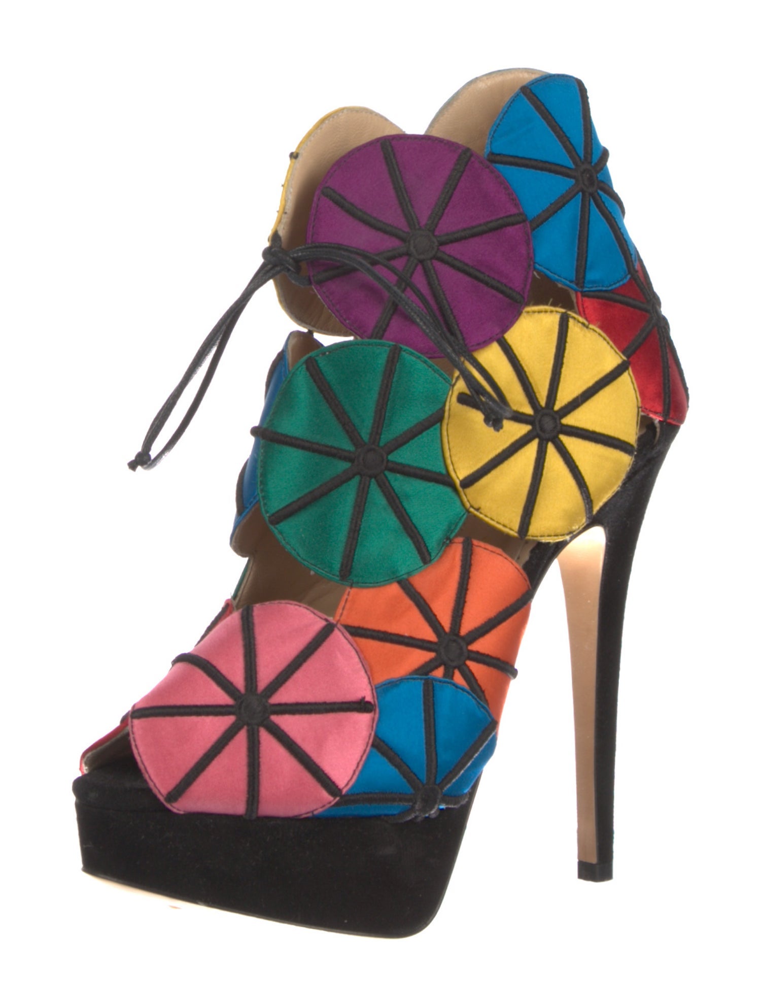Charlotte Olympia Colorblock Pattern Pumps