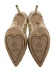 Charlotte Olympia Canvas Leather Trim Embellishment Pumps