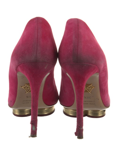 Charlotte Olympia Suede Colorblock Pattern Pumps