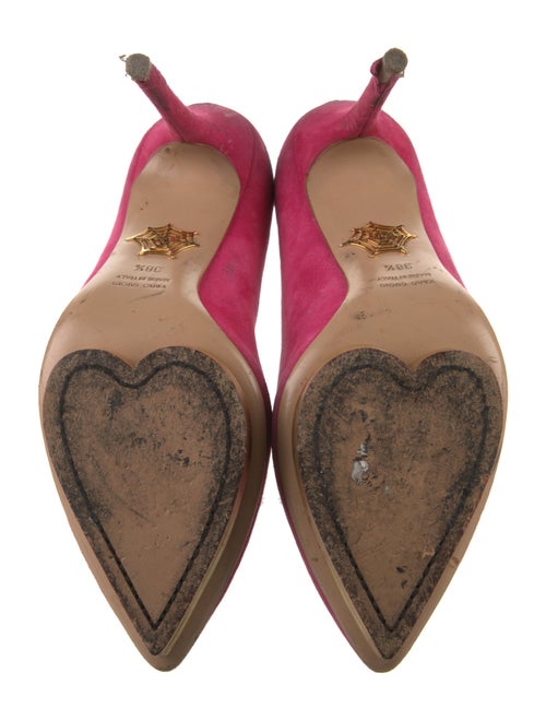Charlotte Olympia Suede Colorblock Pattern Pumps