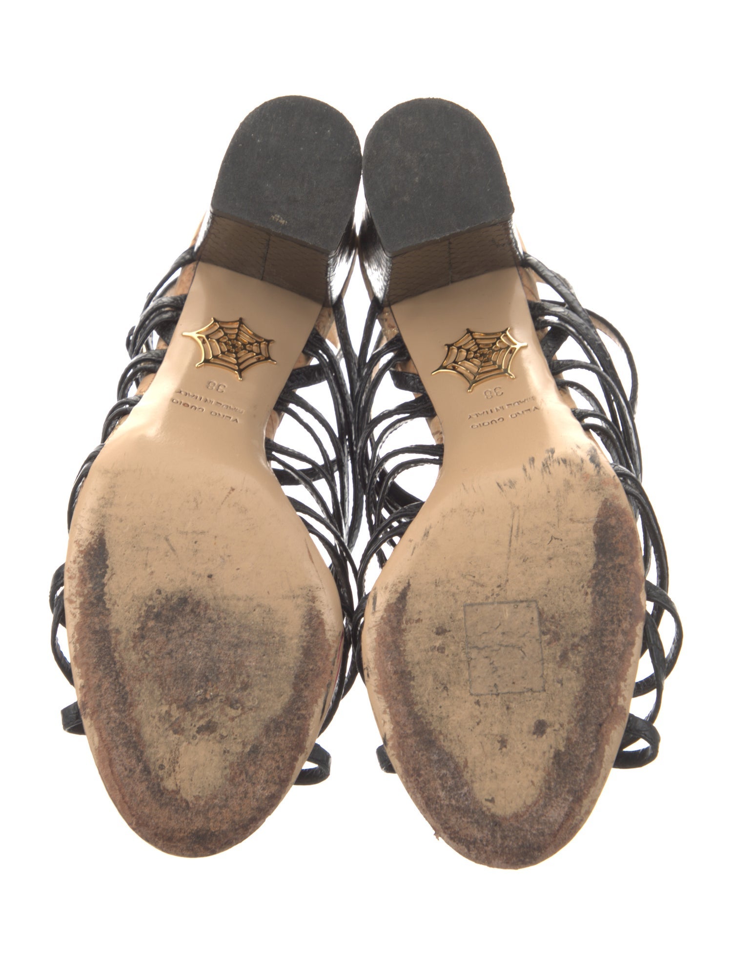 Charlotte Olympia Leather Cutout Accent Sandals