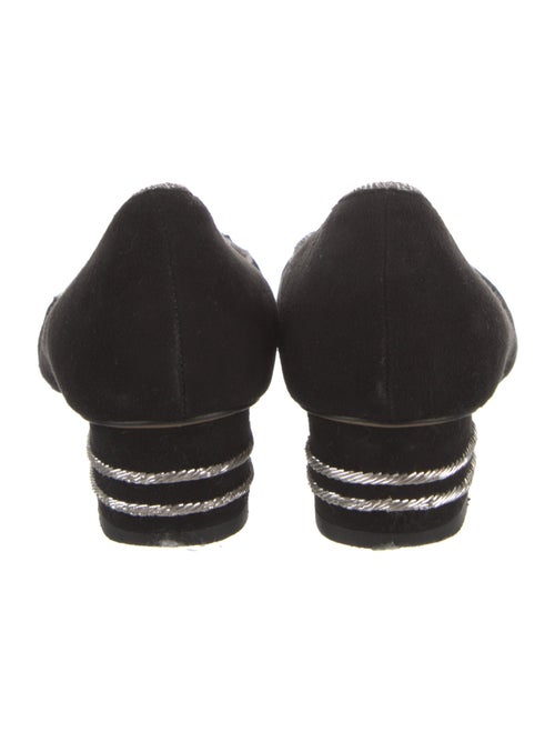 Charlotte Olympia Suede Embroidered Accent Pumps