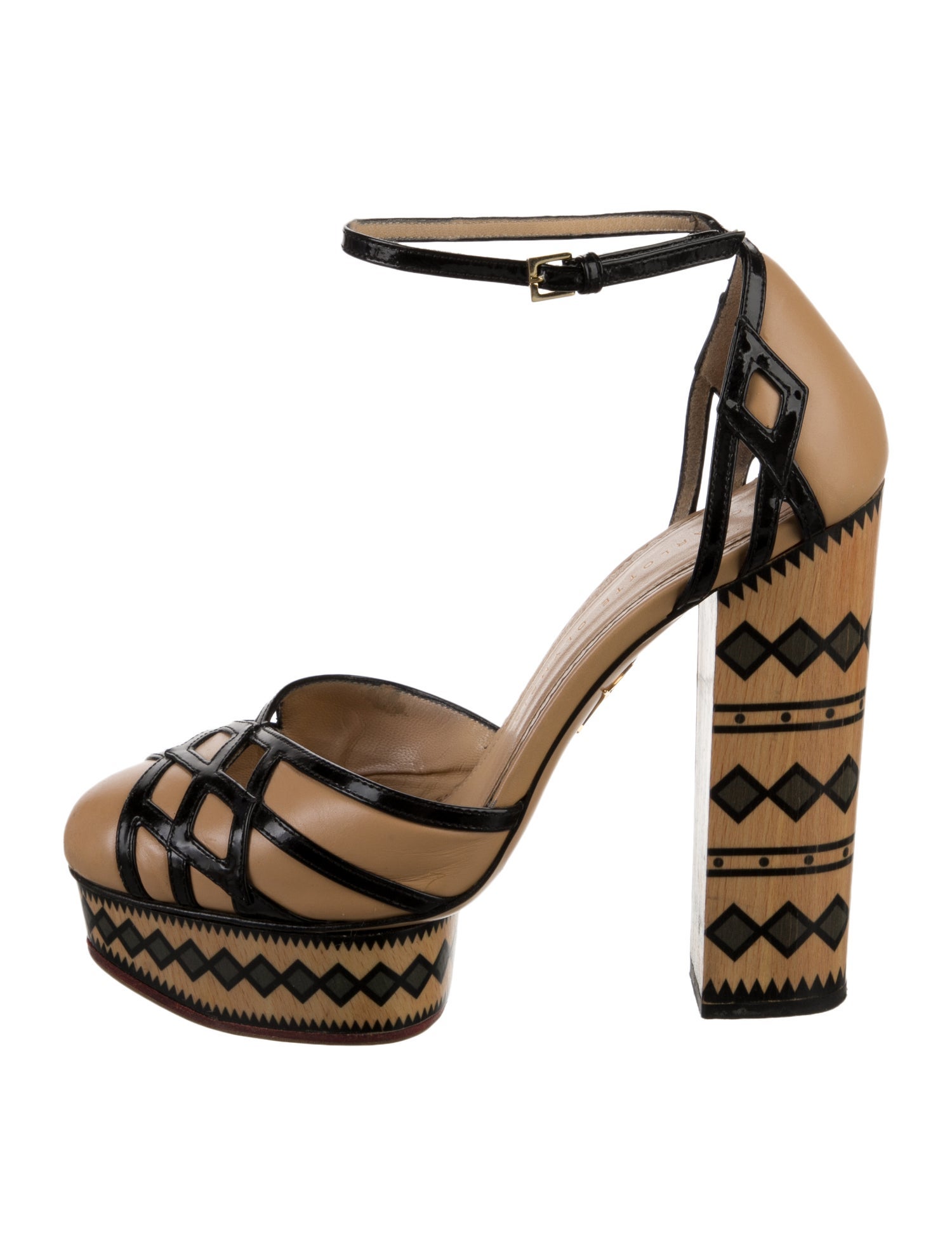 Charlotte Olympia Leather Patterned D'Orsay Pumps