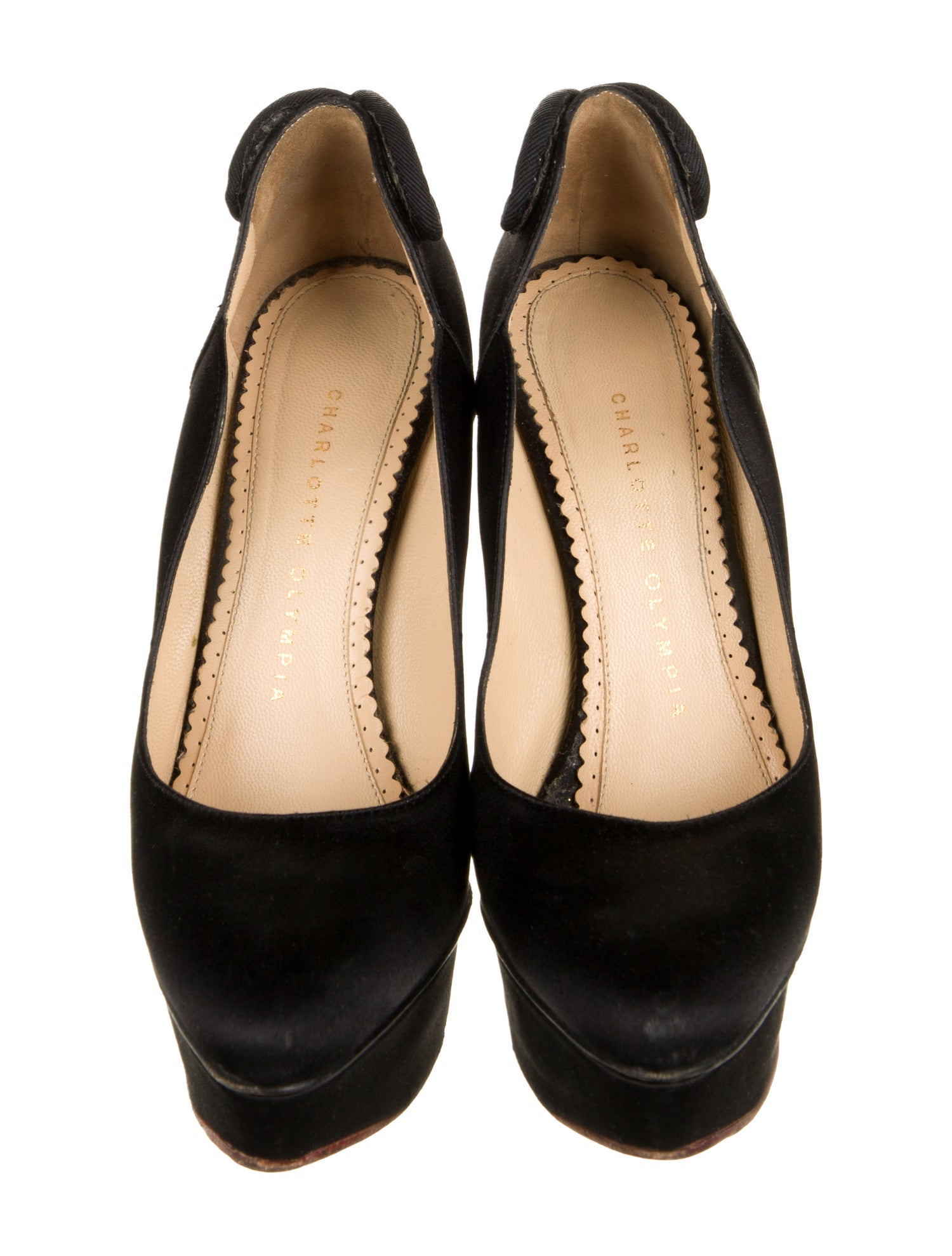 Charlotte Olympia Satin Tassel Accents Pumps