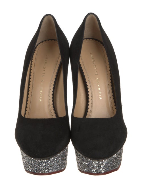 Charlotte Olympia Suede Crystal Embellishments Pumps