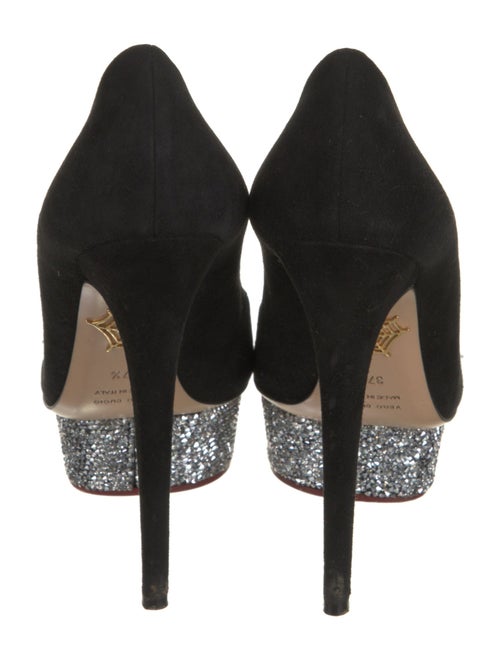 Charlotte Olympia Suede Crystal Embellishments Pumps