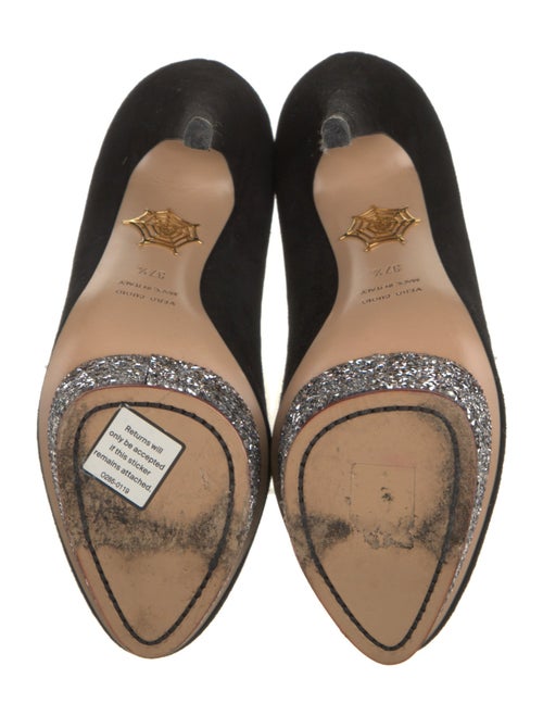 Charlotte Olympia Suede Crystal Embellishments Pumps