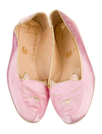 Charlotte Olympia Satin Ballet Flats
