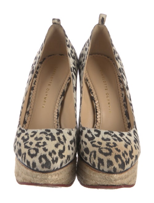 Charlotte Olympia Canvas Animal Print Pumps