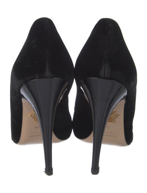 Charlotte Olympia Velvet Embroidered Accent Pumps