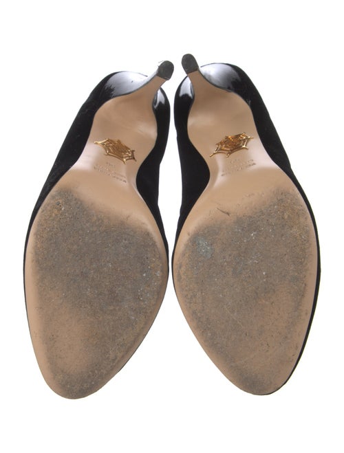 Charlotte Olympia Velvet Embroidered Accent Pumps