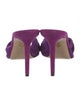 Charlotte Olympia Suede Pleated Accents Slides