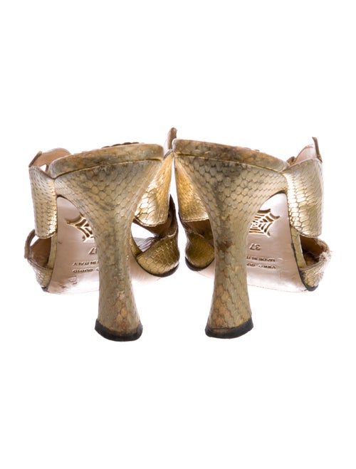 Charlotte Olympia Leather Animal Print Slides