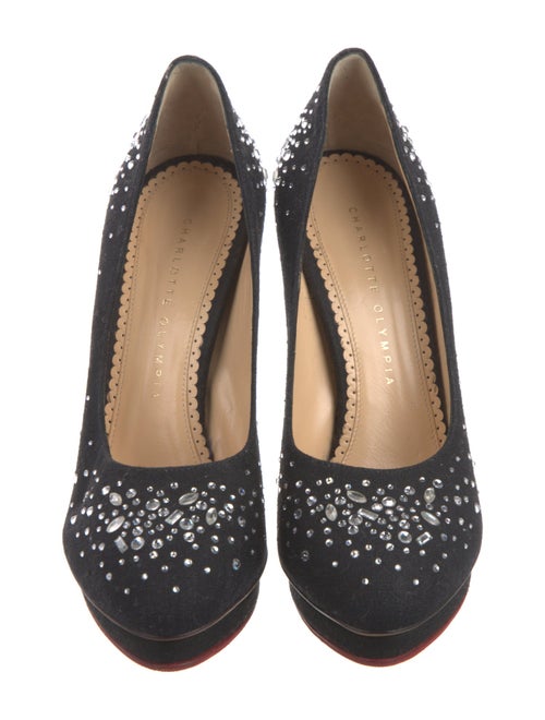 Charlotte Olympia Denim Crystal Embellishments Pumps
