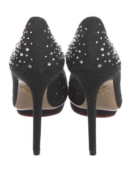 Charlotte Olympia Denim Crystal Embellishments Pumps