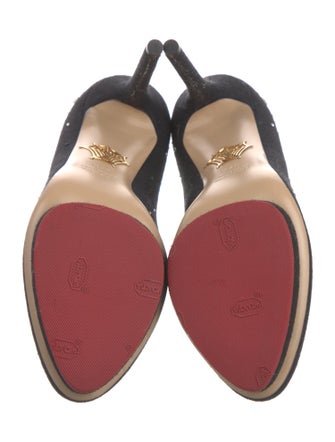 Charlotte Olympia Denim Crystal Embellishments Pumps