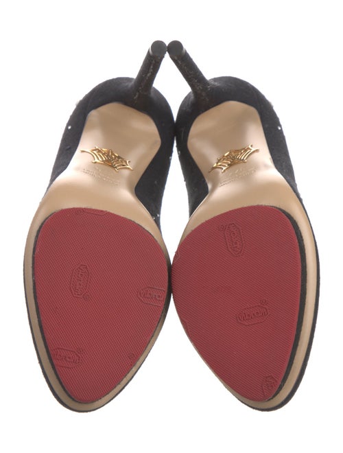 Charlotte Olympia Denim Crystal Embellishments Pumps