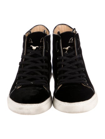 Charlotte Olympia Velvet Embroidered Accent Sneakers
