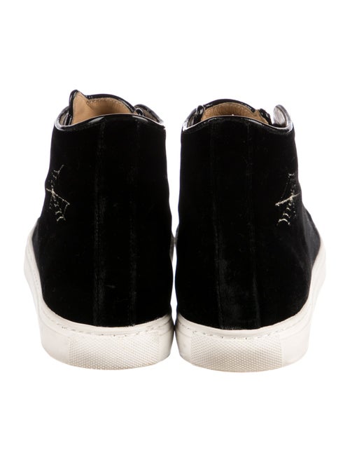Charlotte Olympia Velvet Embroidered Accent Sneakers