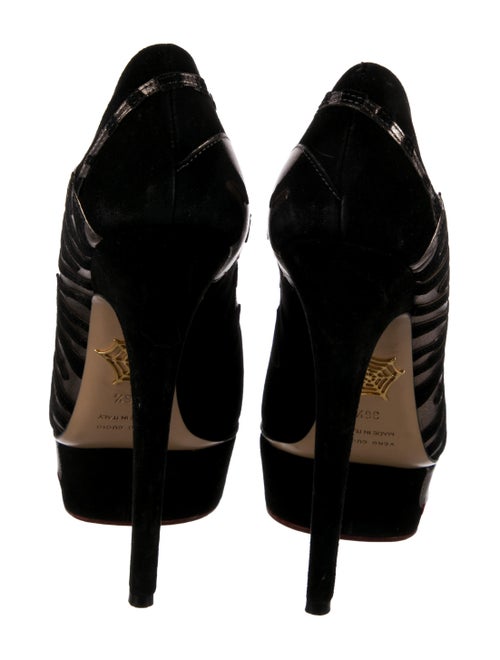 Charlotte Olympia Suede Animal Print Pumps