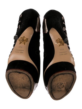 Charlotte Olympia Suede Animal Print Pumps