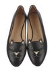 Charlotte Olympia Leather Embroidered Accent Loafers