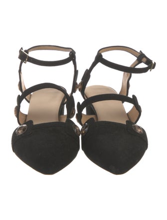 Charlotte Olympia Suede Slingback Flats