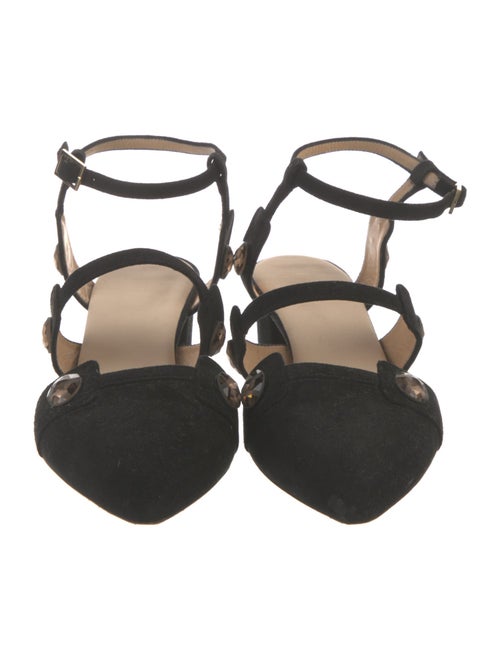 Charlotte Olympia Suede Slingback Flats