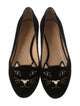 Charlotte Olympia Velvet Embroidered Accent Loafers
