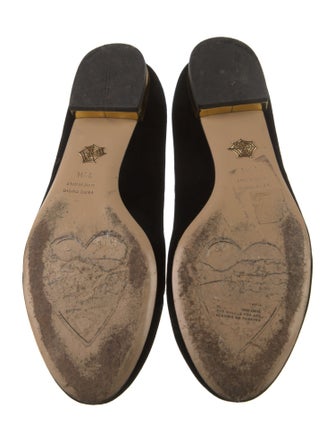 Charlotte Olympia Velvet Embroidered Accent Loafers