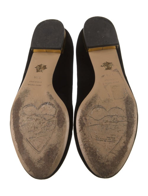 Charlotte Olympia Velvet Embroidered Accent Loafers