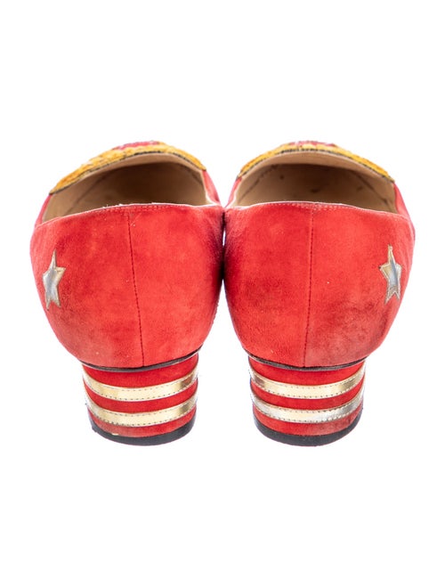 Charlotte Olympia Suede Printed Pumps