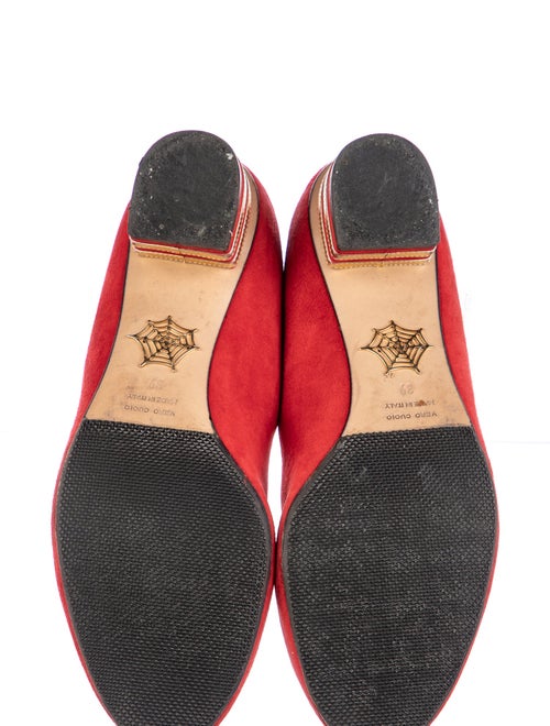 Charlotte Olympia Suede Printed Pumps