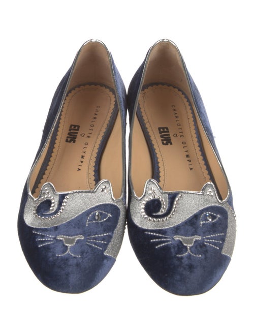 Charlotte Olympia Velvet Animal Print Loafers