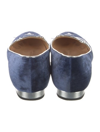 Charlotte Olympia Velvet Animal Print Loafers