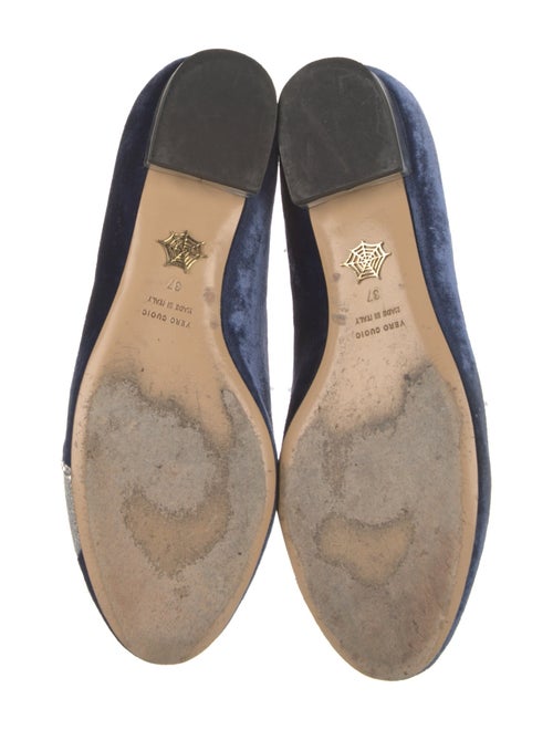 Charlotte Olympia Velvet Animal Print Loafers
