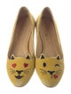 Charlotte Olympia Velvet Embroidered Accent Loafers