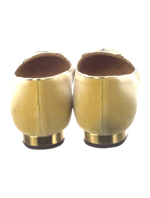 Charlotte Olympia Velvet Embroidered Accent Loafers