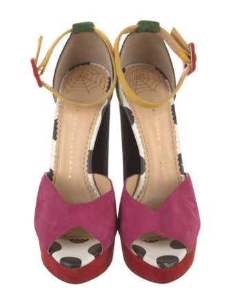 Charlotte Olympia Suede D'Orsay Pumps