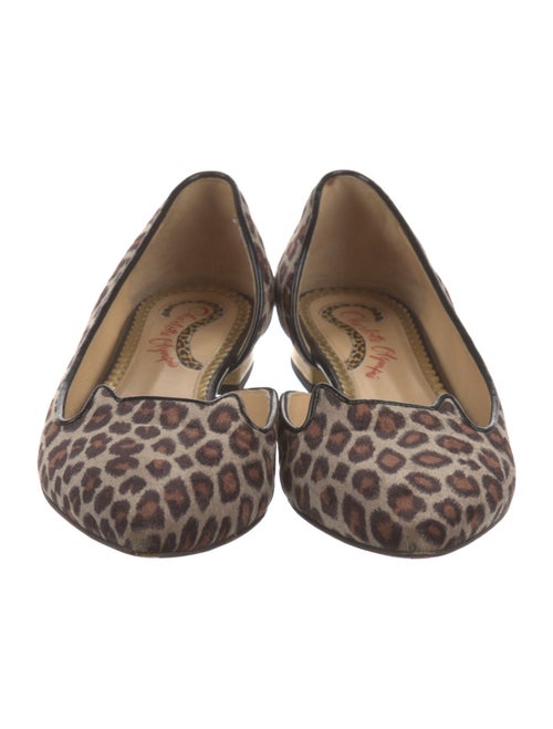 Charlotte Olympia Suede Animal Print D'Orsay Flats