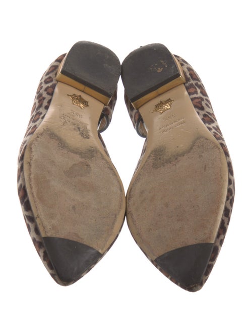 Charlotte Olympia Suede Animal Print D'Orsay Flats