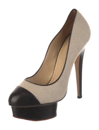 Charlotte Olympia Canvas Printed Pumps
