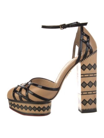 Charlotte Olympia Leather Animal Print D'Orsay Pumps