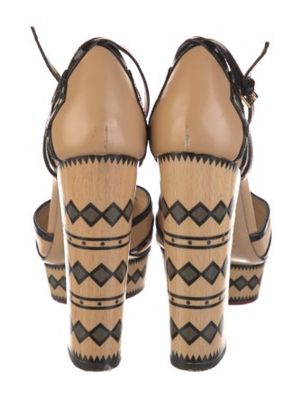 Charlotte Olympia Leather Animal Print D'Orsay Pumps